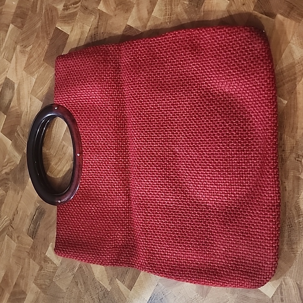 Vintage MCM red Jute Hand bag clutch - Picture 2 of 16